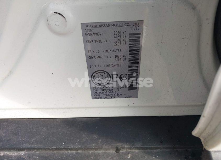 Photo 9 of 2016 Nissan Rogue S/SL/SV (VIN 5N1AT2MT4GC771805)