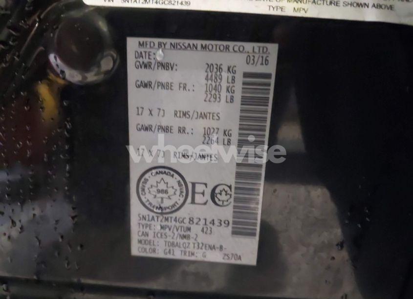 Photo 9 of 2016 Nissan Rogue S/SL/SV (VIN 5N1AT2MT4GC821439)