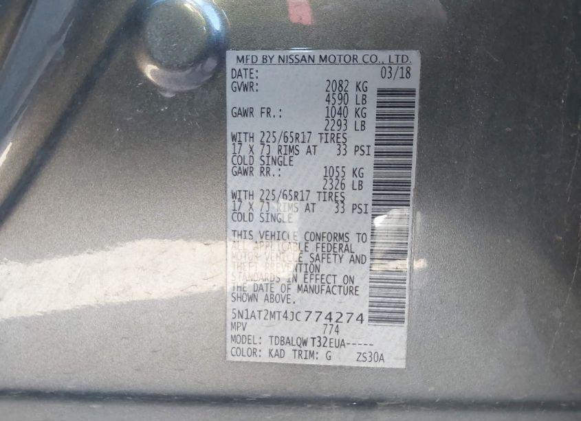 Photo 9 of 2018 Nissan Rogue SV (VIN 5N1AT2MT4JC774274)