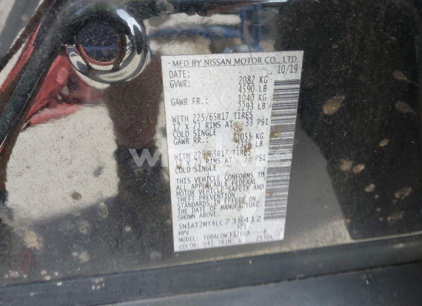 Photo 9 of 2020 Nissan Rogue SV FWD (VIN 5N1AT2MT4LC738412)