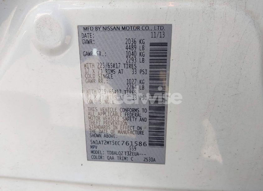 Photo 9 of 2014 Nissan Rogue SV (VIN 5N1AT2MT5EC761586)