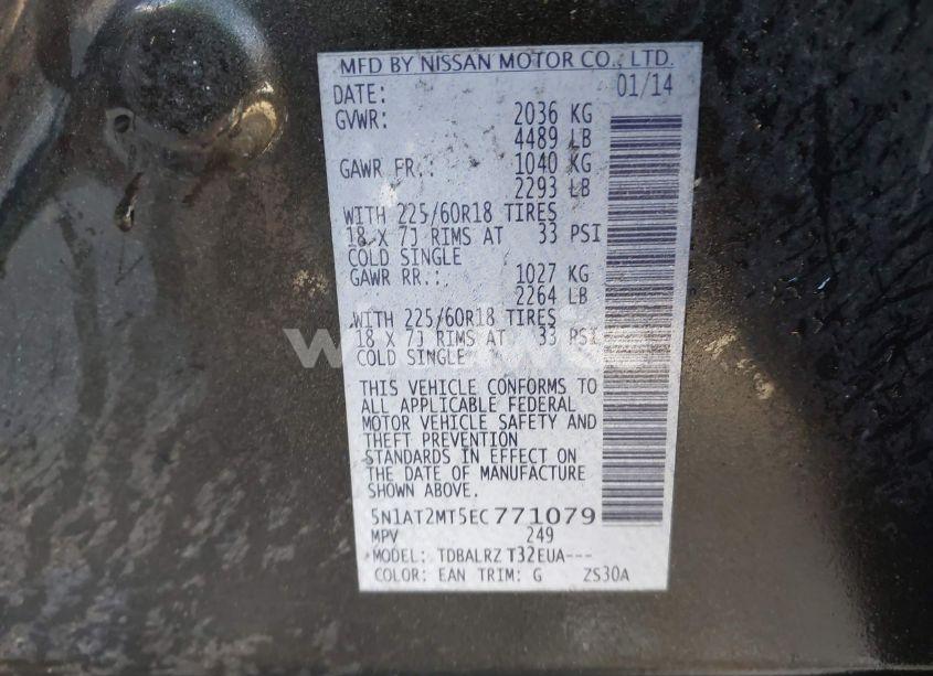 Photo 9 of 2014 Nissan Rogue SL (VIN 5N1AT2MT5EC771079)