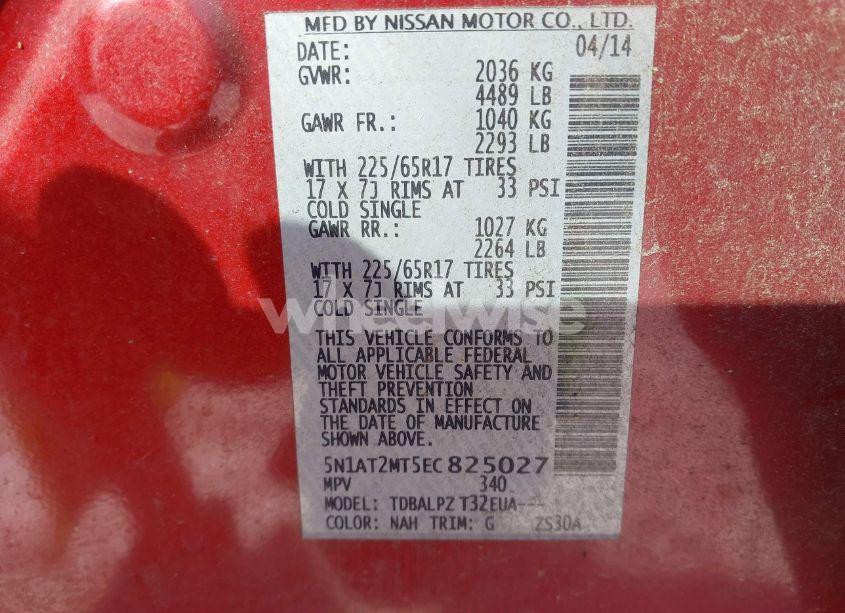 Photo 9 of 2014 Nissan Rogue S (VIN 5N1AT2MT5EC825027)