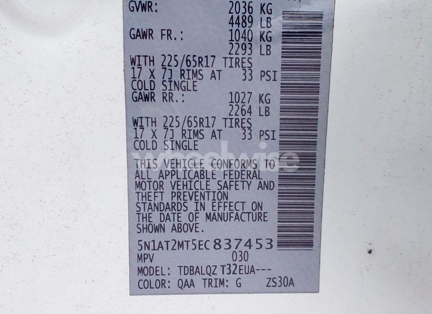 Photo 9 of 2014 Nissan Rogue SV (VIN 5N1AT2MT5EC837453)