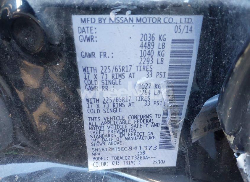 Photo 9 of 2014 Nissan Rogue SV (VIN 5N1AT2MT5EC841373)