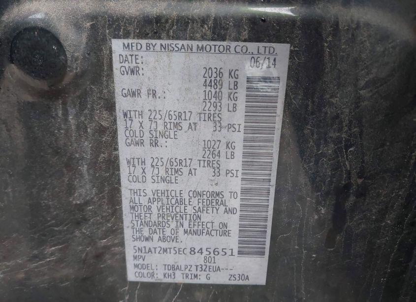 Photo 9 of 2014 Nissan Rogue S/SL/SV (VIN 5N1AT2MT5EC845651)