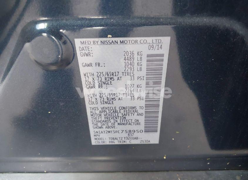 Photo 9 of 2015 Nissan Rogue S/SL/SV (VIN 5N1AT2MT5FC758950)