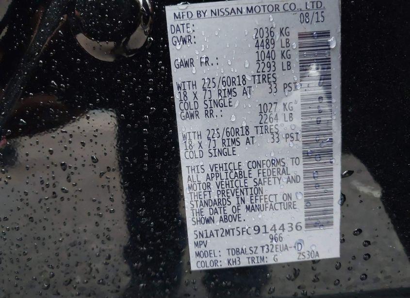 Photo 9 of 2015 Nissan Rogue SL (VIN 5N1AT2MT5FC914436)