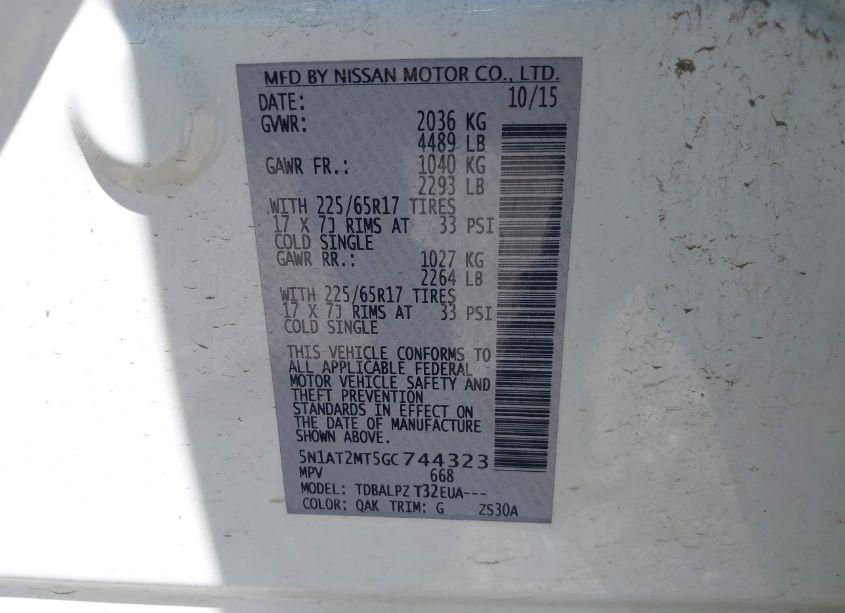 Photo 9 of 2016 Nissan Rogue S/SL/SV (VIN 5N1AT2MT5GC744323)