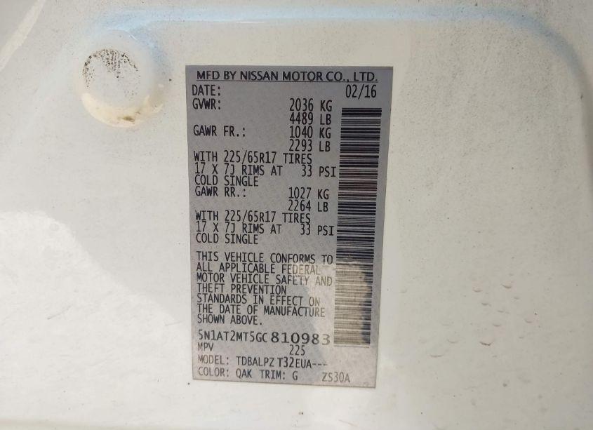 Photo 9 of 2016 Nissan Rogue S/SL/SV (VIN 5N1AT2MT5GC810983)
