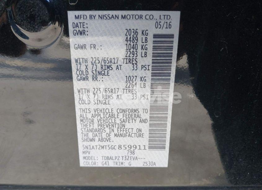 Photo 9 of 2016 Nissan Rogue S (VIN 5N1AT2MT5GC859911)