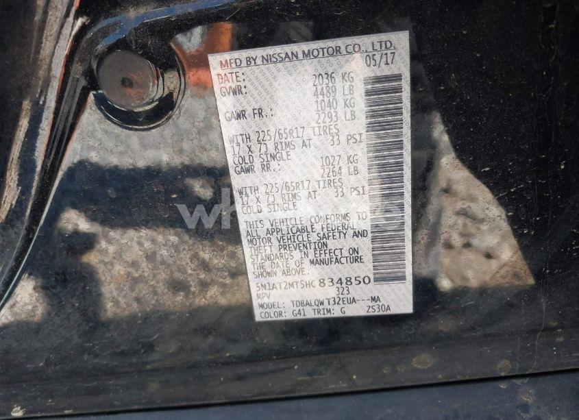 Photo 9 of 2017 Nissan Rogue SV (VIN 5N1AT2MT5HC834850)