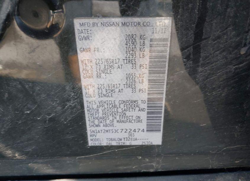 Photo 9 of 2018 Nissan Rogue SV (VIN 5N1AT2MT5JC722474)