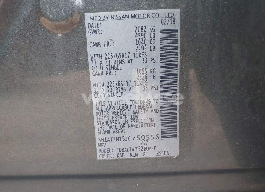 Photo 9 of 2018 Nissan Rogue SV (VIN 5N1AT2MT5JC759556)