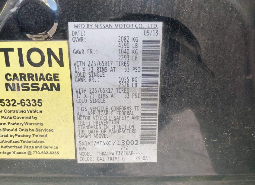 Photo 9 of 2019 Nissan Rogue S (VIN 5N1AT2MT5KC713002)