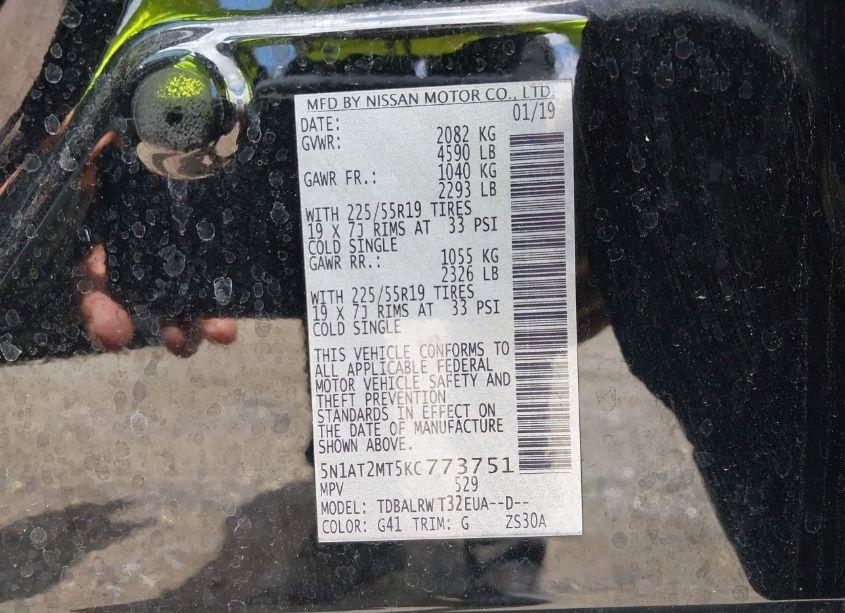Photo 9 of 2019 Nissan Rogue SL (VIN 5N1AT2MT5KC773751)
