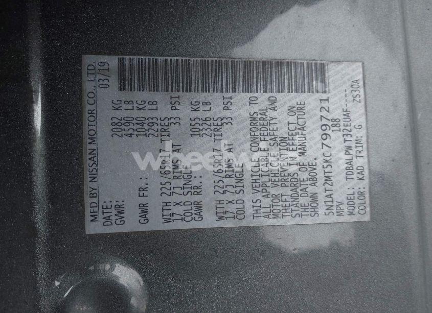 Photo 9 of 2019 Nissan Rogue S (VIN 5N1AT2MT5KC799721)