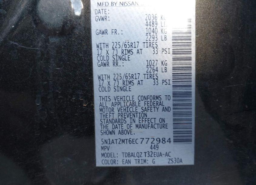 Photo 9 of 2014 Nissan Rogue SV (VIN 5N1AT2MT6EC772984)