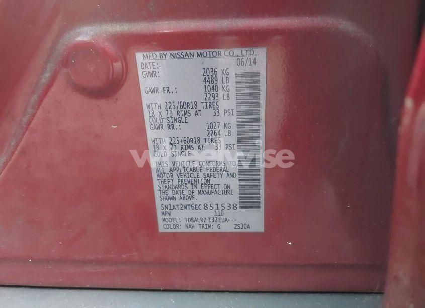 Photo 9 of 2014 Nissan Rogue SL (VIN 5N1AT2MT6EC851538)