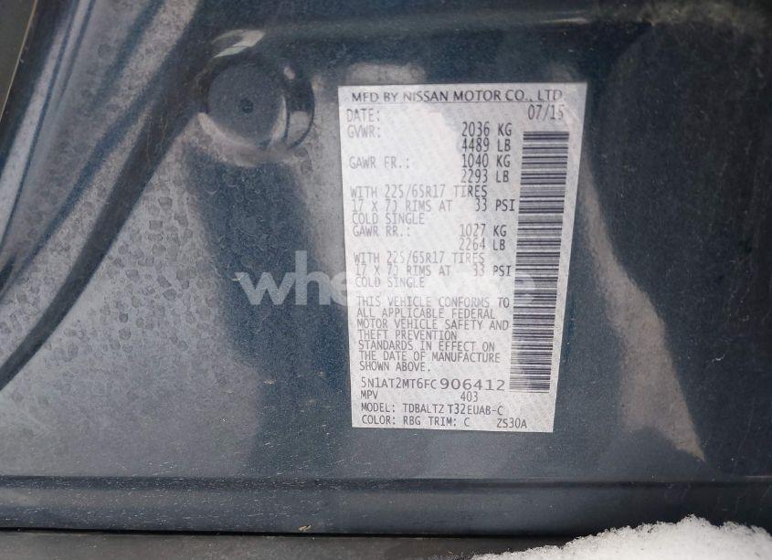 Photo 9 of 2015 Nissan Rogue SV (VIN 5N1AT2MT6FC906412)