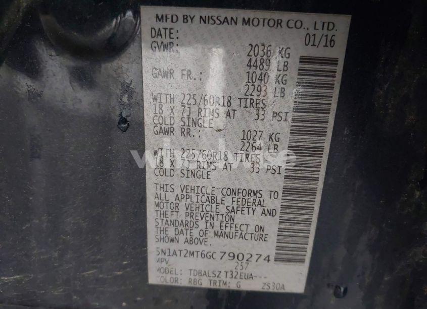 Photo 9 of 2016 Nissan Rogue SL (VIN 5N1AT2MT6GC790274)