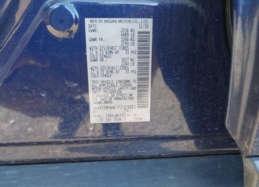 Photo 9 of 2017 Nissan Rogue SV (VIN 5N1AT2MT6HC771502)