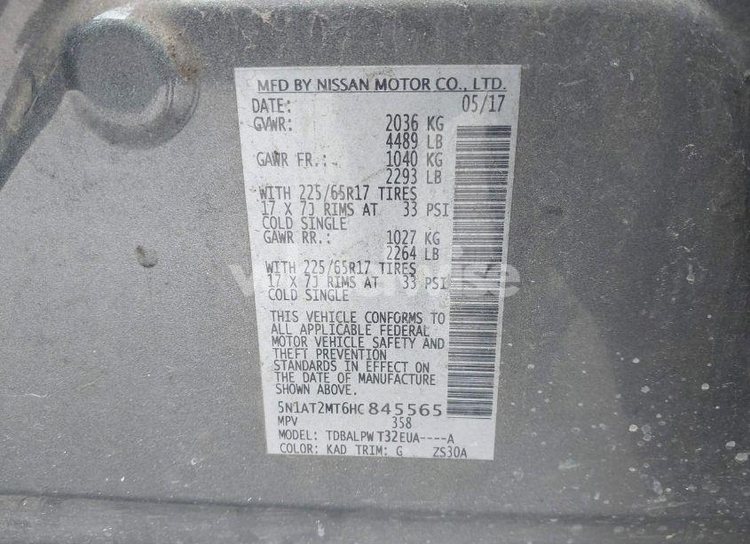 Photo 9 of 2017 Nissan Rogue S (VIN 5N1AT2MT6HC845565)