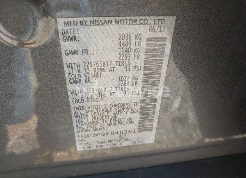 Photo 9 of 2017 Nissan Rogue S (VIN 5N1AT2MT6HC846361)