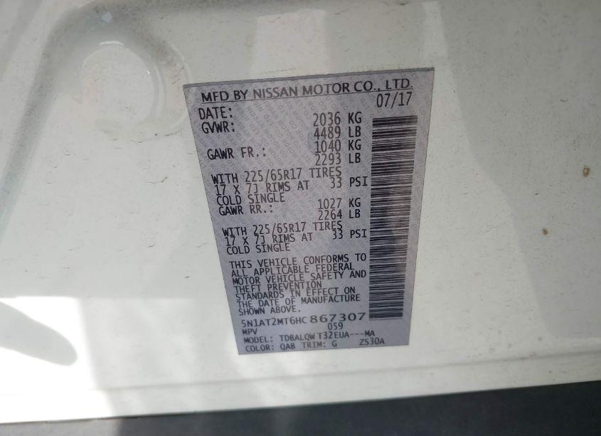 Photo 9 of 2017 Nissan Rogue SV (VIN 5N1AT2MT6HC867307)