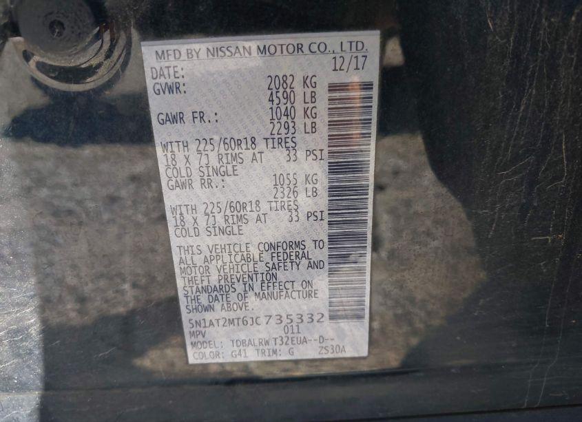 Photo 9 of 2018 Nissan Rogue SL (VIN 5N1AT2MT6JC735332)