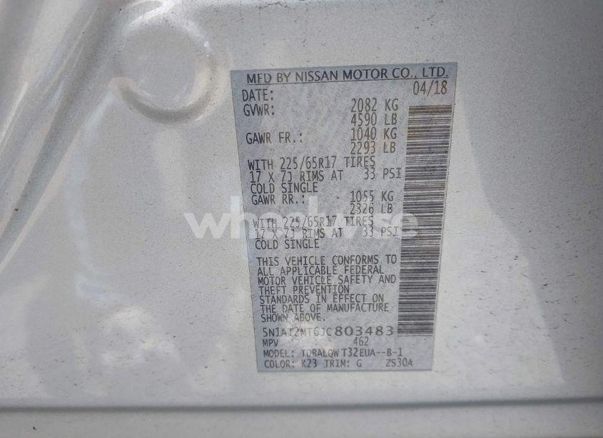 Photo 9 of 2018 Nissan Rogue SV (VIN 5N1AT2MT6JC803483)