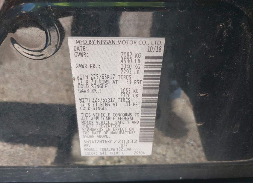 Photo 9 of 2019 Nissan Rogue S (VIN 5N1AT2MT6KC720332)