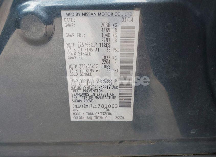 Photo 9 of 2014 Nissan Rogue SV (VIN 5N1AT2MT7EC781063)