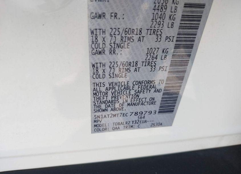 Photo 9 of 2014 Nissan Rogue SL (VIN 5N1AT2MT7EC789793)