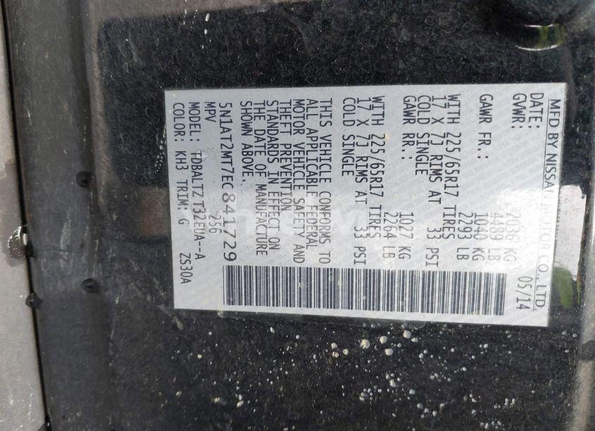 Photo 9 of 2014 Nissan Rogue SV (VIN 5N1AT2MT7EC841729)