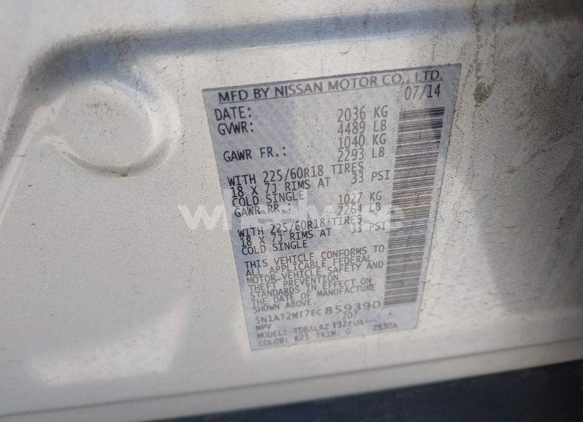 Photo 9 of 2014 Nissan Rogue SL (VIN 5N1AT2MT7EC859390)