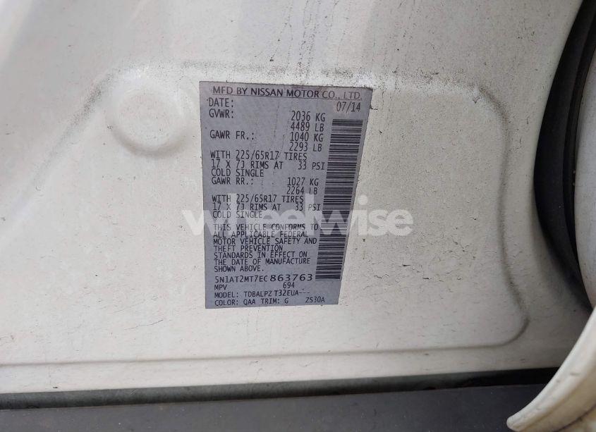 Photo 9 of 2014 Nissan Rogue S (VIN 5N1AT2MT7EC863763)