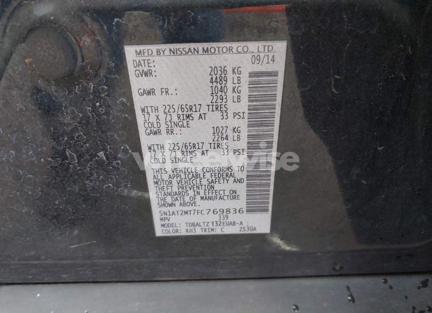 Photo 9 of 2015 Nissan Rogue SV (VIN 5N1AT2MT7FC769836)