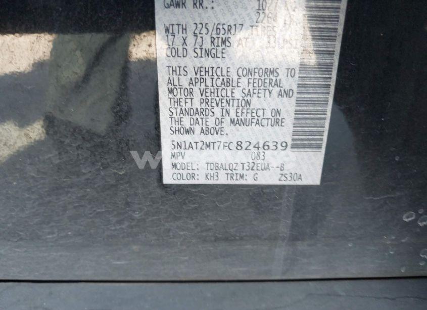 Photo 9 of 2015 Nissan Rogue SV (VIN 5N1AT2MT7FC824639)