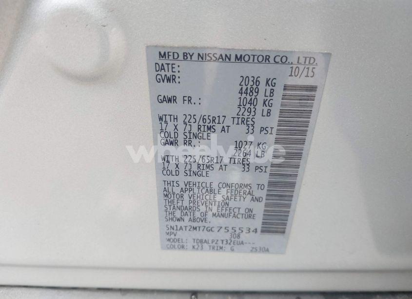 Photo 9 of 2016 Nissan Rogue S/SL/SV (VIN 5N1AT2MT7GC755534)