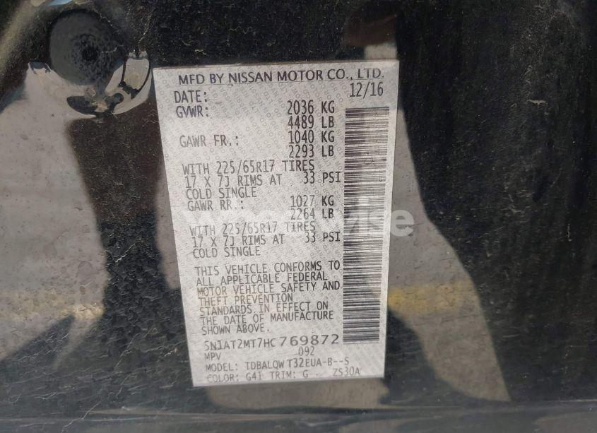 Photo 9 of 2017 Nissan Rogue SV (VIN 5N1AT2MT7HC769872)