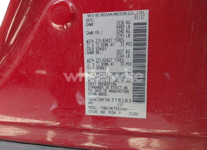 Photo 9 of 2017 Nissan Rogue S (VIN 5N1AT2MT7HC778183)