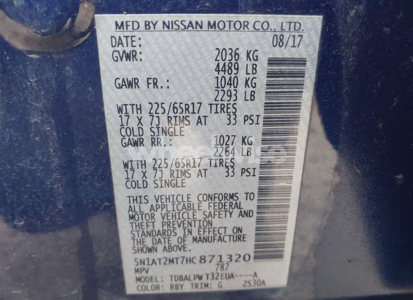 Photo 9 of 2017 Nissan Rogue S (VIN 5N1AT2MT7HC871320)