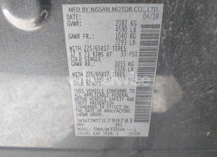 Photo 9 of 2018 Nissan Rogue SV (VIN 5N1AT2MT7JC799783)