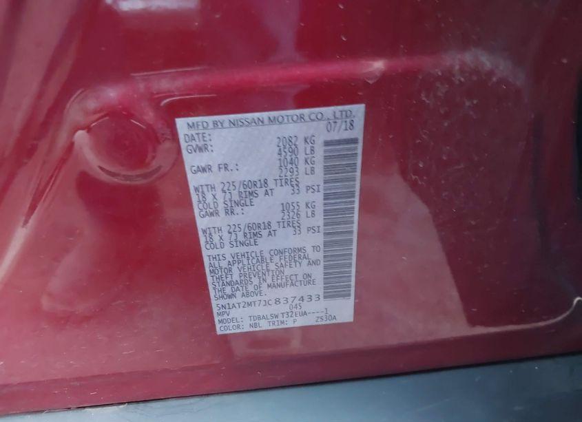 Photo 9 of 2018 Nissan Rogue SL (VIN 5N1AT2MT7JC837433)