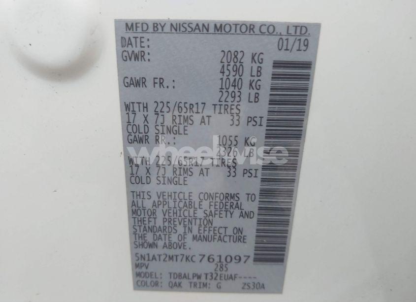 Photo 9 of 2019 Nissan Rogue S (VIN 5N1AT2MT7KC761097)