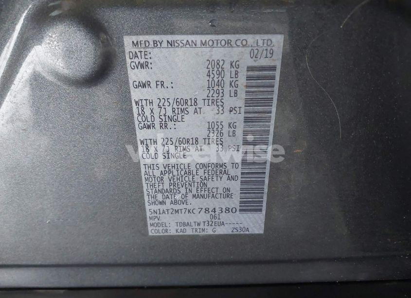 Photo 9 of 2019 Nissan Rogue SV (VIN 5N1AT2MT7KC784380)