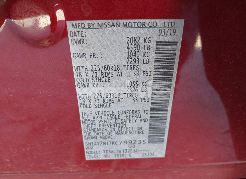 Photo 9 of 2019 Nissan Rogue SV (VIN 5N1AT2MT7KC799235)