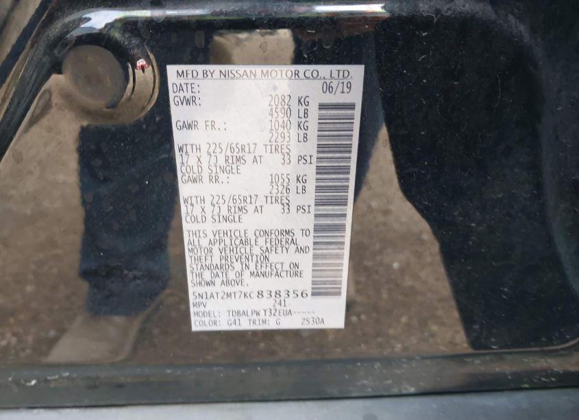 Photo 9 of 2019 Nissan Rogue S (VIN 5N1AT2MT7KC838356)