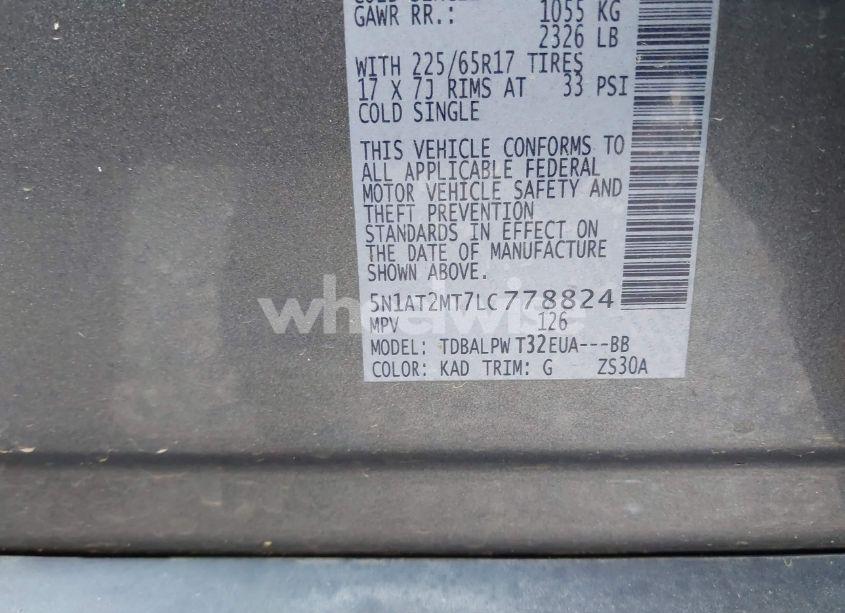 Photo 9 of 2020 Nissan Rogue S FWD (VIN 5N1AT2MT7LC778824)